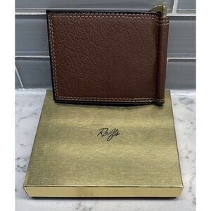 NWB! Vintage ROLFS Men's Brown BUFFALO CALFSKIN Bi-Fold Billfold Wallet